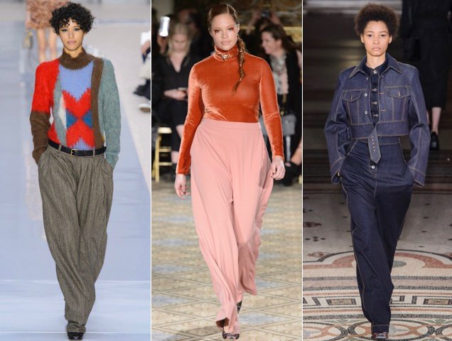 Wide-leg pants trumped skinnines on the Fall 2017 runways.