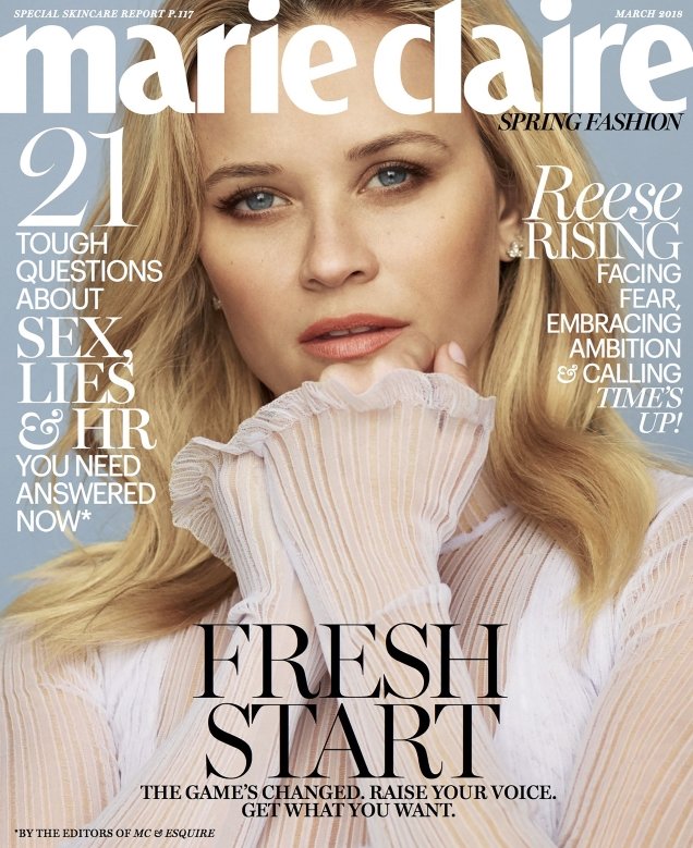 US Marie Claire March 2018 : Reese Witherspoon by Thomas Whiteside