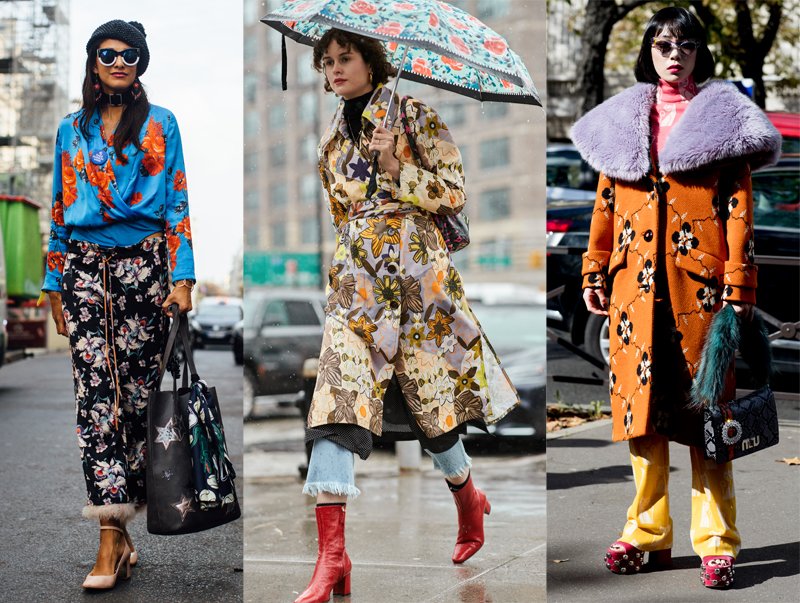 Street style stars wear retro floral prints