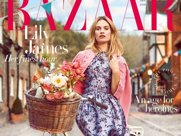 UK Harper’s Bazaar April 2018 : Lily James by Richard Phibbs