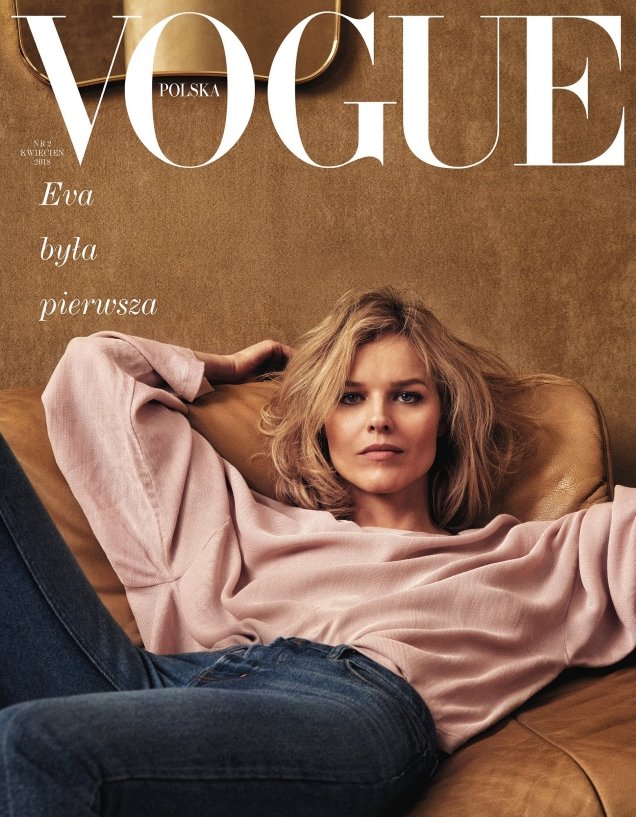 Vogue Poland April 2018 : Eva Herzigova by Chris Colls