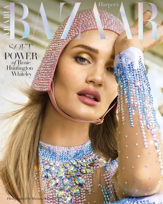 Harper's Bazaar Arabia April 2018 : Rosie Huntington-Whiteley by Mariano Vivanco