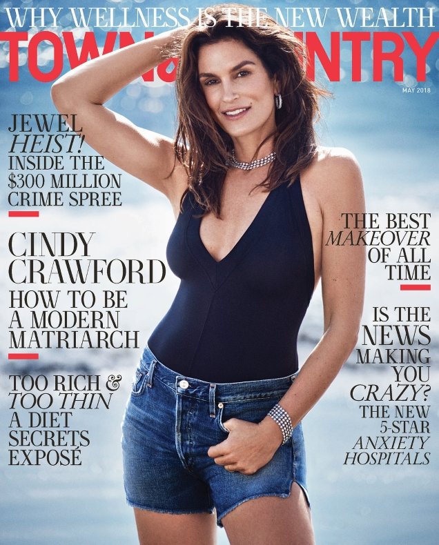 Town & Country May 2018 : Cindy Crawford by Victor Demarchelier