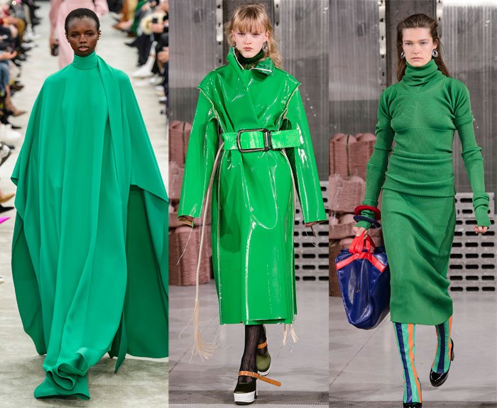 Kelly green on the Valentino and Marni Fall 2018 runways