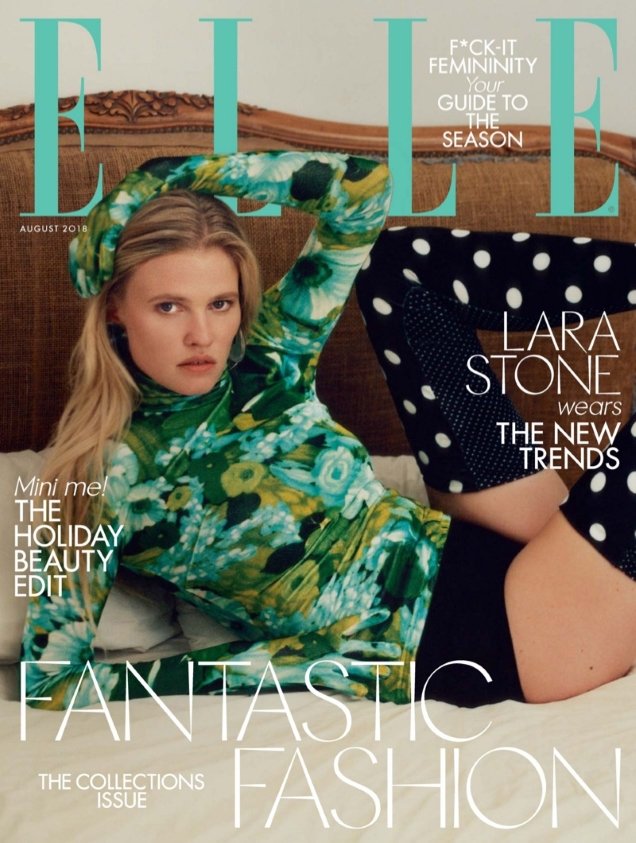 UK Elle August 2018 : Lara Stone by Alexander Saladrigas