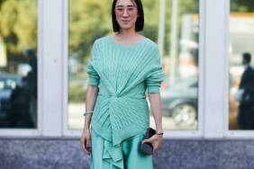 Head to toe mint green at Milan Fashion Week