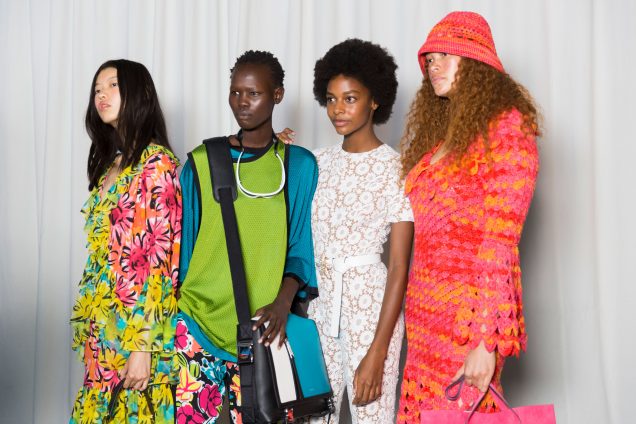 Models backstage at Michael Kors Spring 2019.