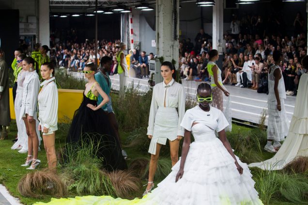 Models at Off-White Spring 2019.