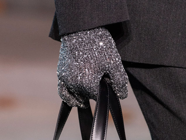 sequin glove at Louis Vuitton Menswear Fall 2019 Runway Show