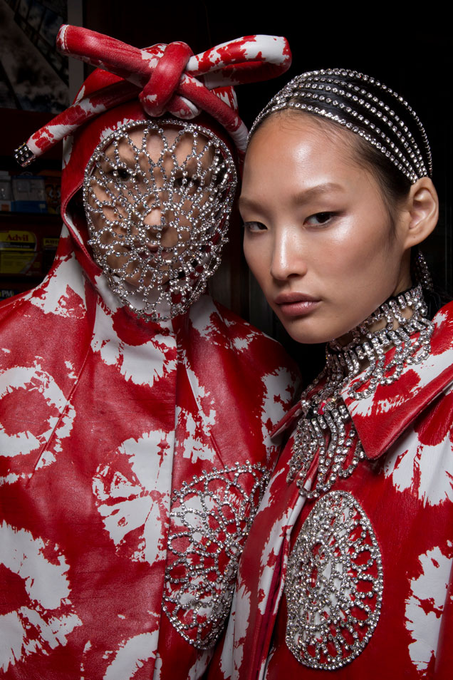 Models backstage at Area Fall 2019.