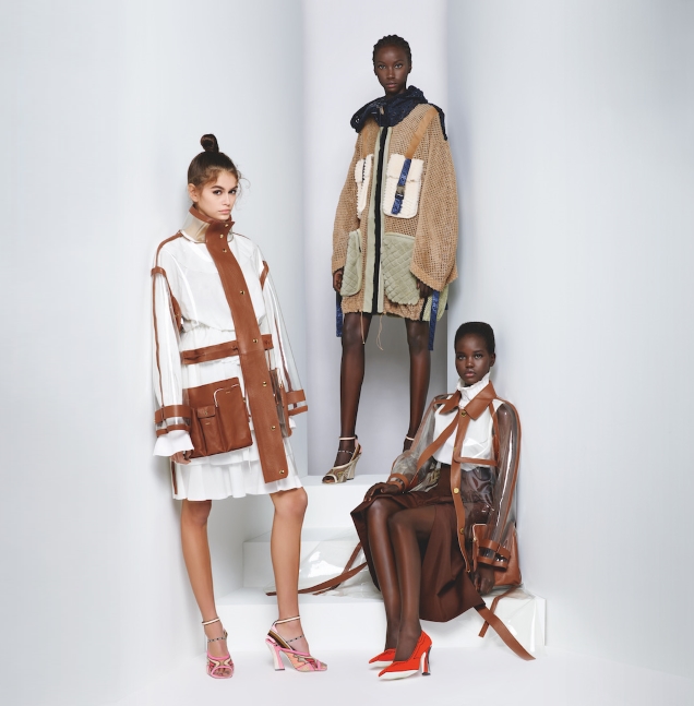 Fendi S/S 2019 : Anok Yai, Adut Akech & Kaia Gerber by Karl Lagerfeld