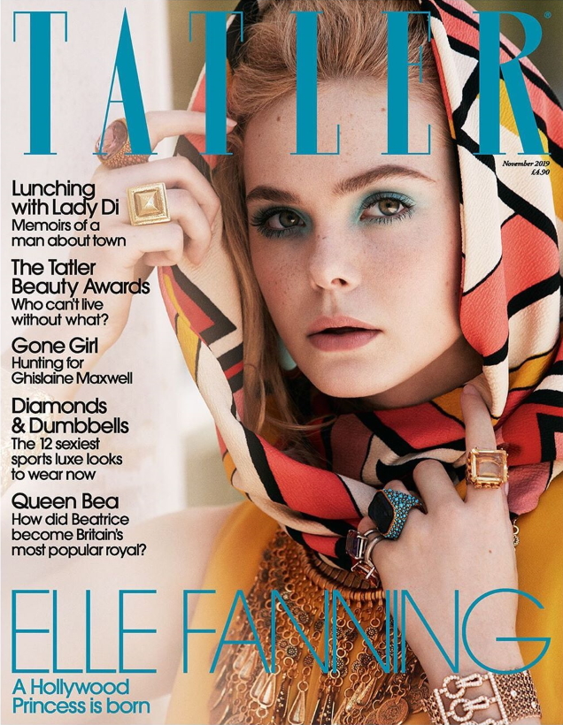 Tatler November 2019 : Elle Fanning by Jack Waterlot