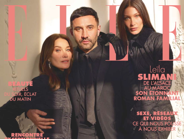 Elle France February 28, 2020 : Carla Bruni, Riccardo Tisci & Bella Hadid by Mark Seliger