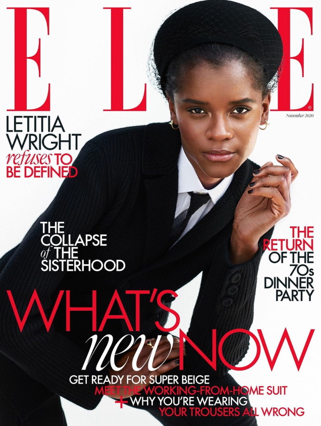 UK Elle November 2020 : Letitia Wright by Marcin Kempski