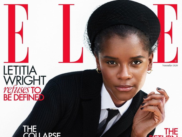 UK Elle November 2020 : Letitia Wright by Marcin Kempski