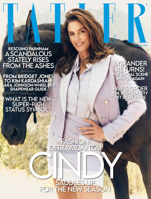 Tatler September 2021 : Cindy Crawford by Victor Demarchelier