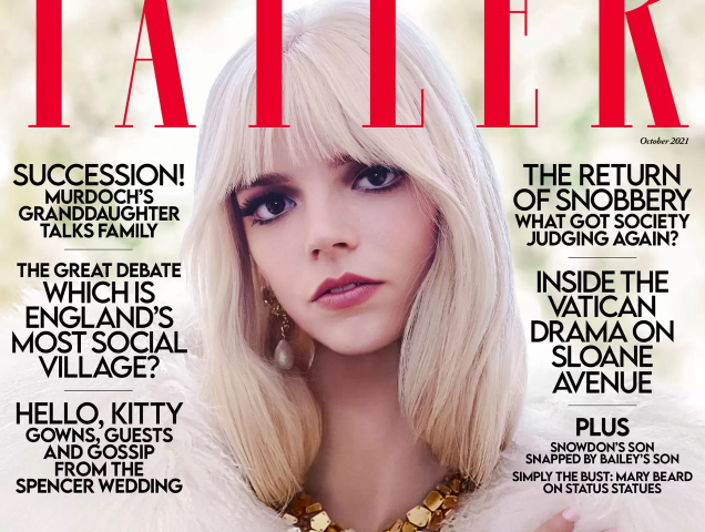 Tatler October 2021 : Anya Taylor-Joy by Jack Waterlot