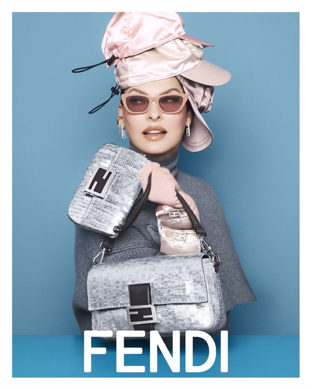 Fendi ‘Baguette’ Handbags 2022 : Linda Evangelista by Steven Meisel