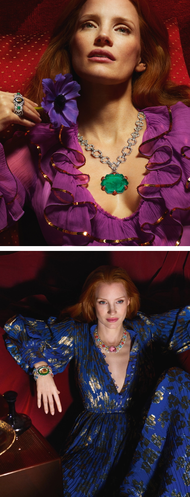 Gucci High Jewelry S/S 2022 : Jessica Chastain by Mert Alas & Marcus Piggott