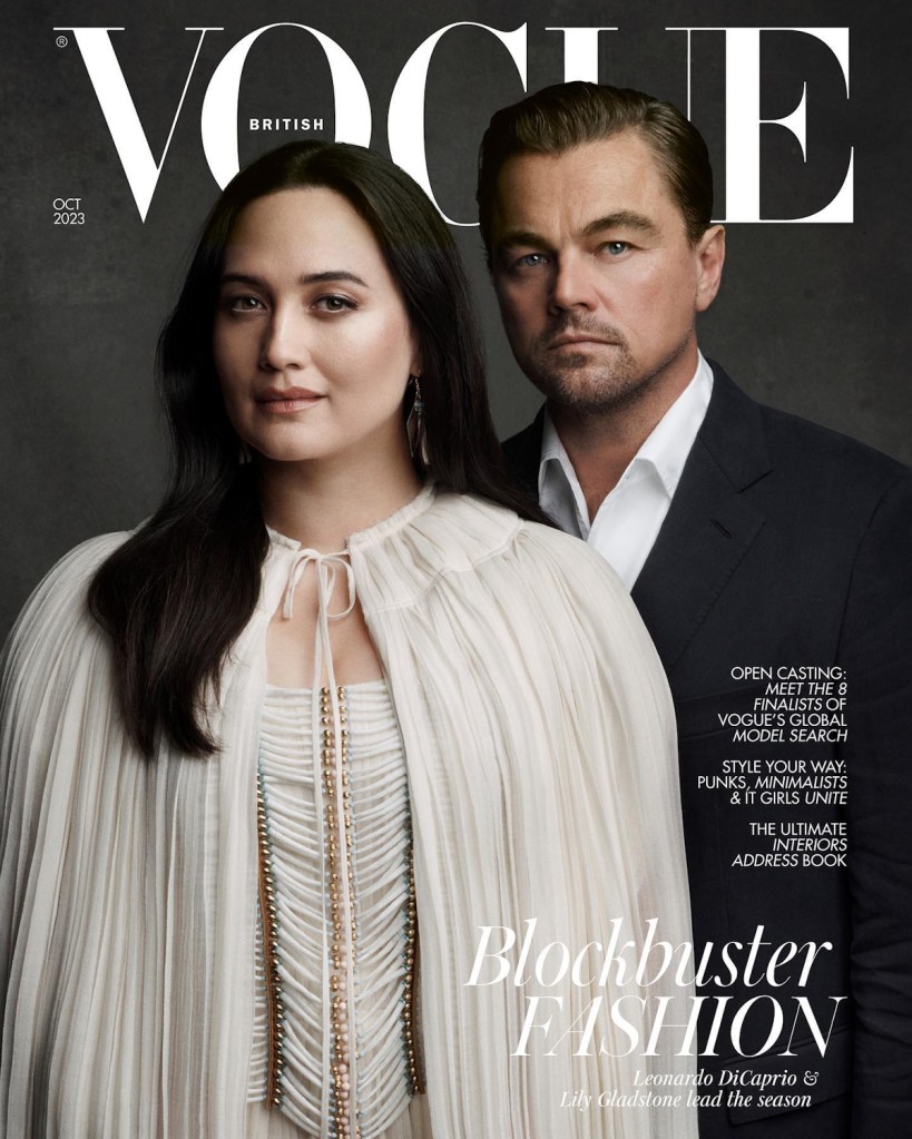 UK Vogue October 2023 : Lily Gladstone & Leonardo DiCaprio by Craig McDean