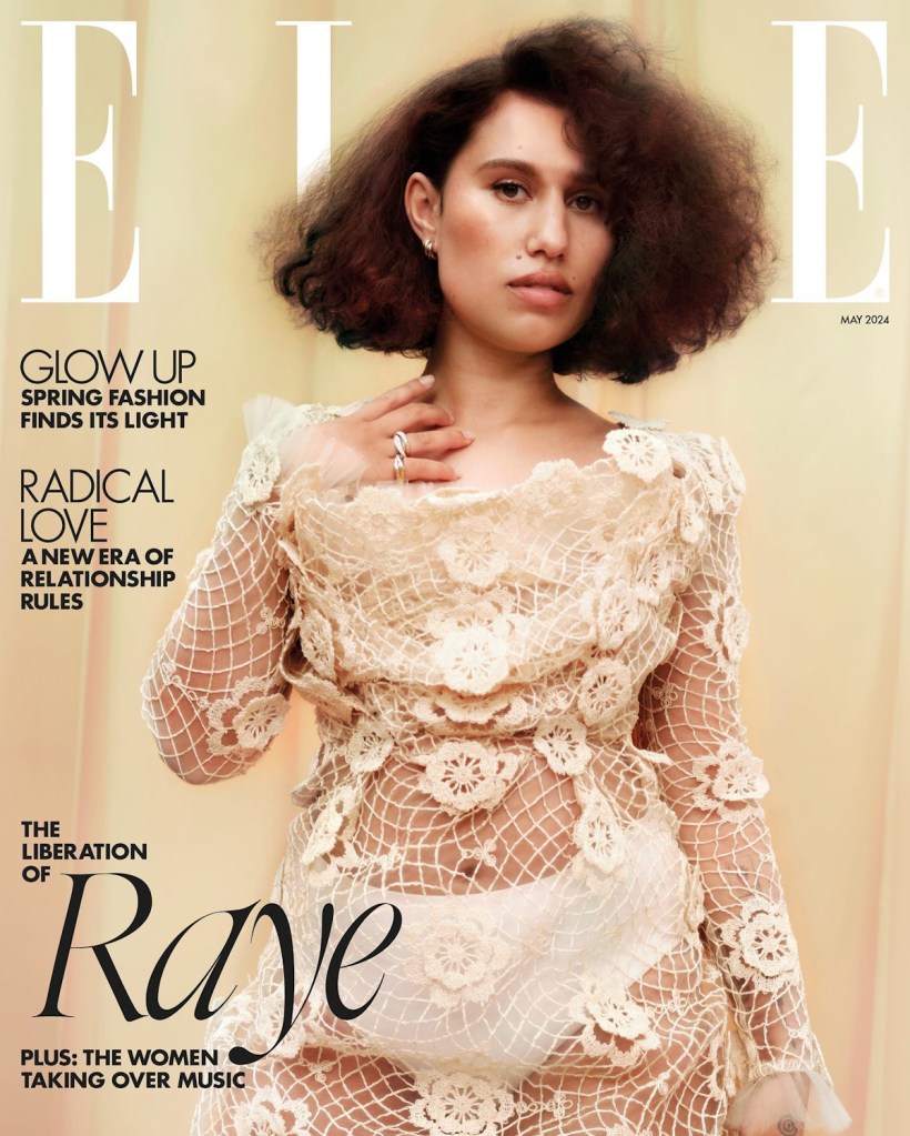 UK Elle May 2024 : Raye by Brendan Freeman