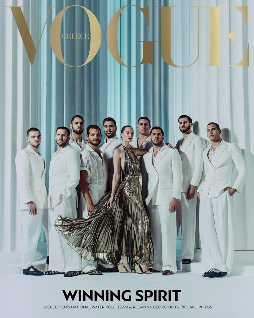 Vogue Greece July 2024 : The Greek Dream Team by Richard Phibbs 