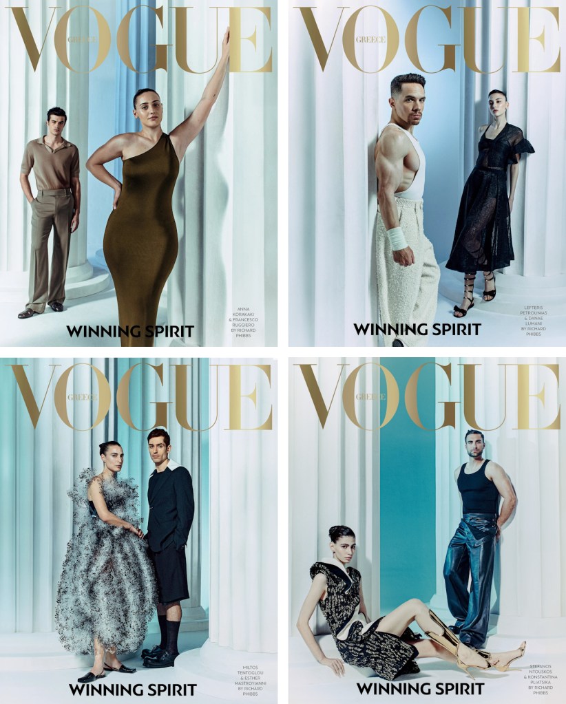 Vogue Greece July 2024 : The Greek Dream Team by Richard Phibbs