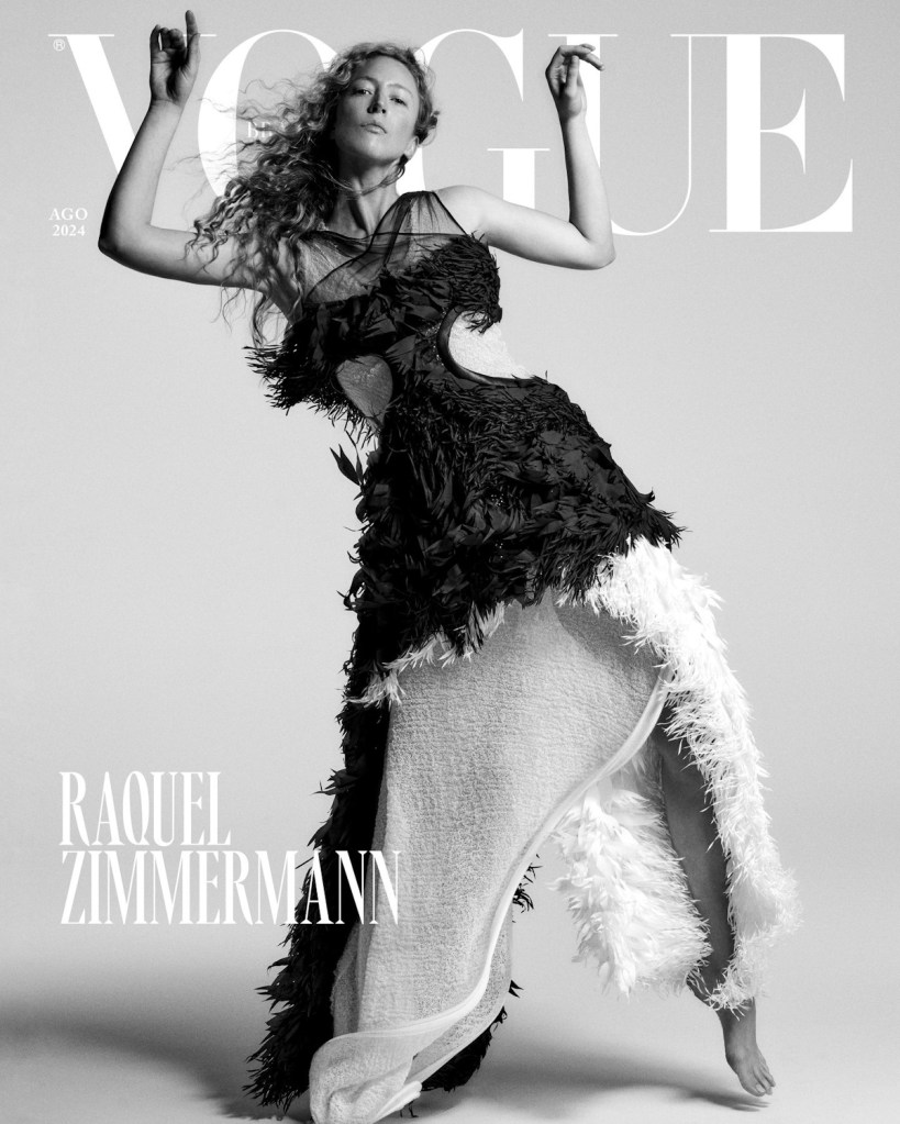 Vogue Brazil August 2024 : Raquel Zimmermann by Chris Colls