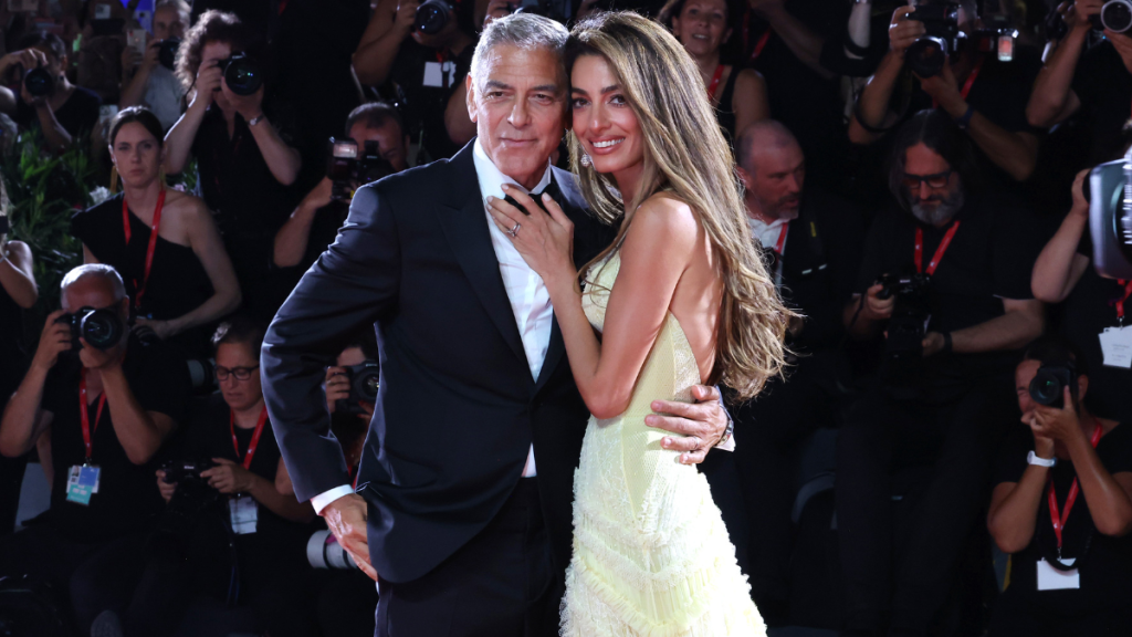 George Clooney and Amal Clooney attend the Venice International Film Festival World Premiere at Palazzo del Cinema on September 01, 2024 in Venice, Italy