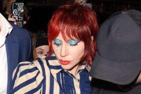 Lady Gaga striped dress