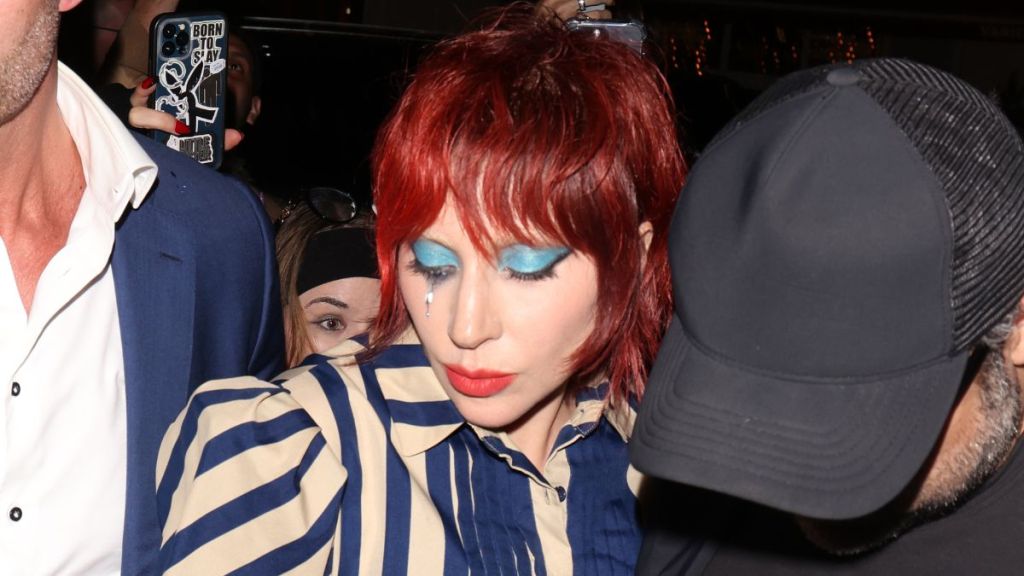 Lady Gaga striped dress