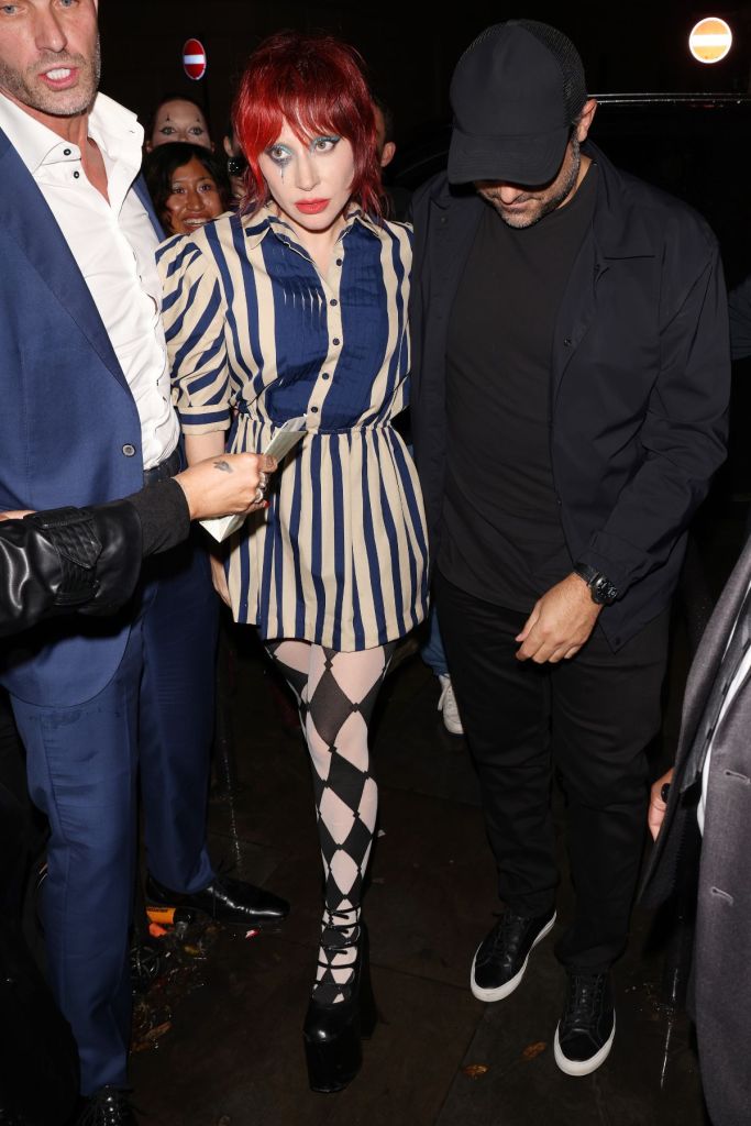 Lady Gaga striped dress