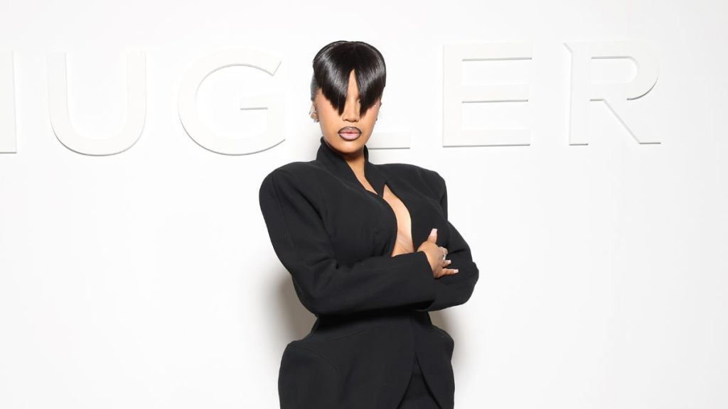 Cardi B attends the Mugler Womenswear Spring-Summer 2025 show