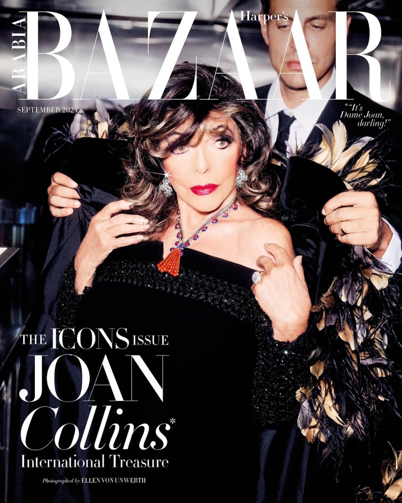 Harper’s Bazaar Arabia September 2024 : Joan Collins by Ellen von Unwerth 