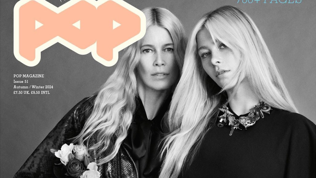 POP #51 F/W 2024.25 : Claudia Schiffer & Clementine Vaughn by Paul Wetherell