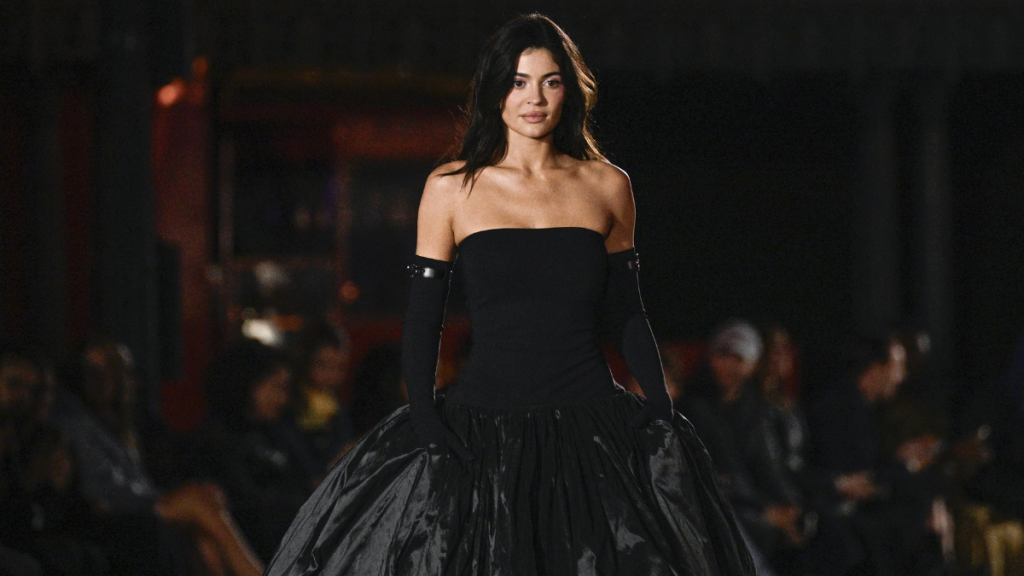 Kylie Jenner Coperni gown runway debut Disneyland