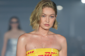 Gigi Hadid walks the runway during the Vetements Paris Womenswear Spring-Summer 2025 show as part of Paris Fashion Week on September 27, 2024 in Paris, France.