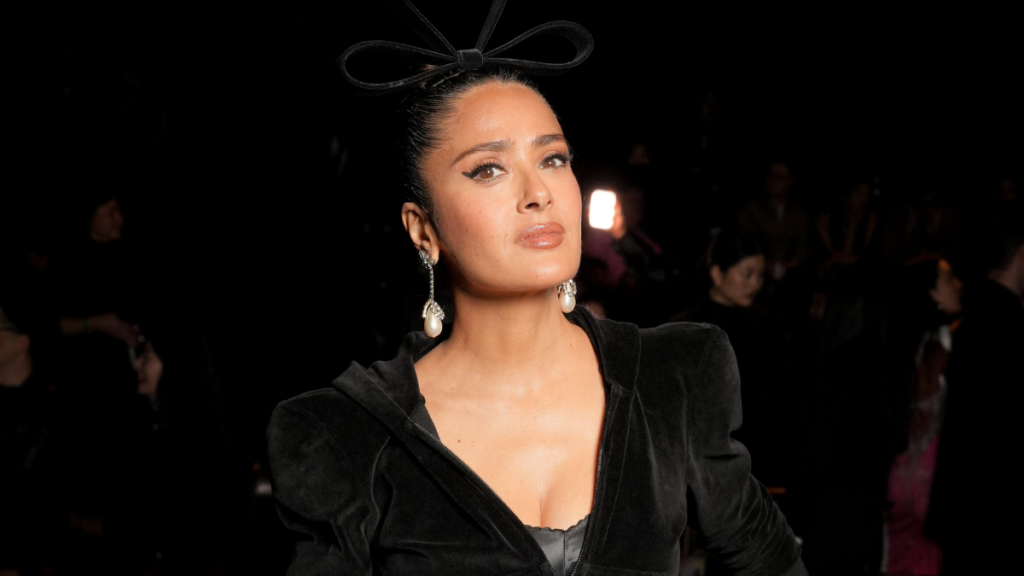 Salma Hayek at Balenciaga RTW Spring 2025 as part of Paris Ready to Wear Fashion Week on September 30, 2024 in Paris, France.