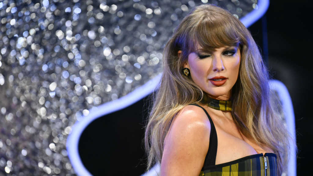 US singer-songwriter Taylor Swift arrives to attend the MTV Video Music Awards at UBS Arena in Elmont, New York, on September 11, 2024.