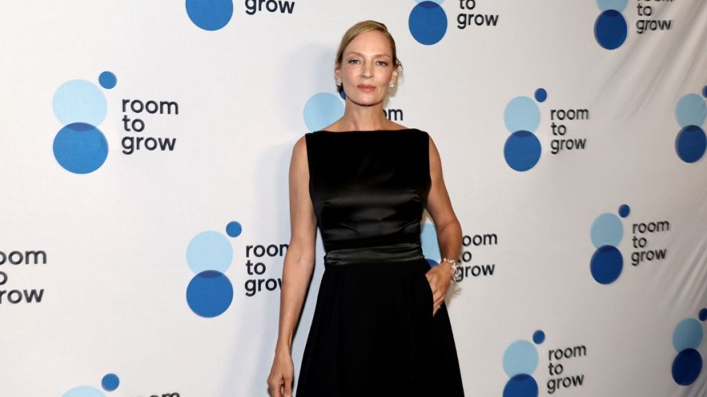 Uma Thurman attends the Room To Grow 2024 Gala at The Ziegfeld Ballroom on October 22, 2024 in New York City.