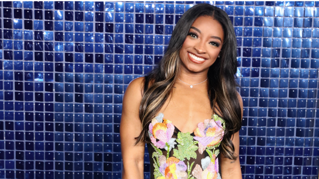 American Gymnast Simone Biles attends the Los Angeles premiere of Netflix's "Simone Biles Rising: Part 2" at The Egyptian Theatre Hollywood on October 23, 2024 in Los Angeles, California.