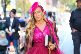 Sarah Jessica Parker is seen on the set of "And Just Like That..." on October 22, 2024 in New York City.