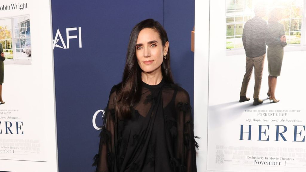 Jennifer Connelly attends the world premiere screening of "Here" during the 2024 AFI Festival at TCL Chinese Theatre on October 25, 2024 in Hollywood, California.