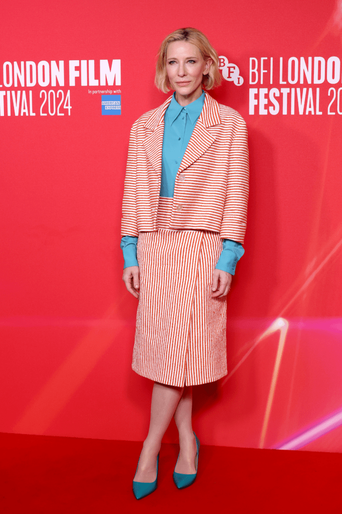 Cate Blanchett candy stripes outfit BFI London film festival 2024 rumors