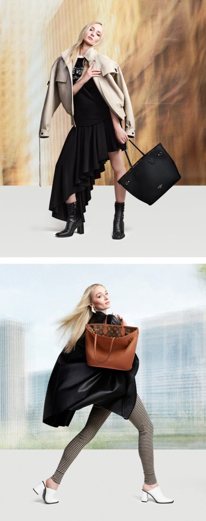 Louis Vuitton 'Neverfull Inside Out' Handbags 2024 : Sophie Turner by Julien Martinez Leclerc