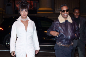 Rihanna ripped minidress A$AP Rocky date night outfit