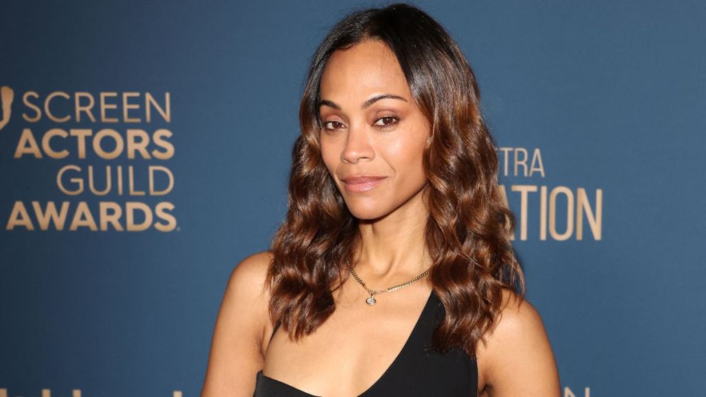 US actress Zoe Saldana attends the SAG Awards Season Celebration at Chateau Marmont in Los Angeles, December 12, 2024.