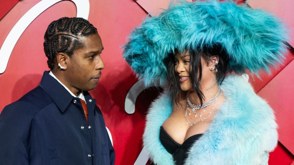 Rihanna and ASAP Rocky attend The Fashion Awards 2024 Presented by Pandora at the Royal Albert Hall on December 02, 2024 in London, England.