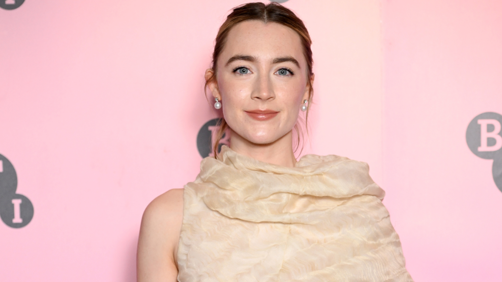 Saoirse Ronan poses ahead of an in conversation, in partnership with Vanity Fair, at the BFI Southbank on December 18, 2024 in London, England.