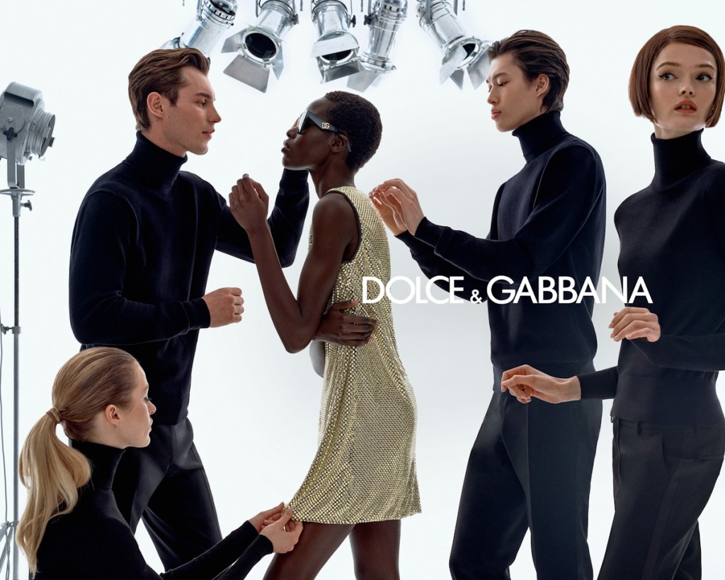 Dolce & Gabbana Holiday 2024 : ulu Tenney, Awar Odhiang, Felice Nova Noordhoff, Kit Butler, and Mathieu Simoneau by Gordon von Steiner 